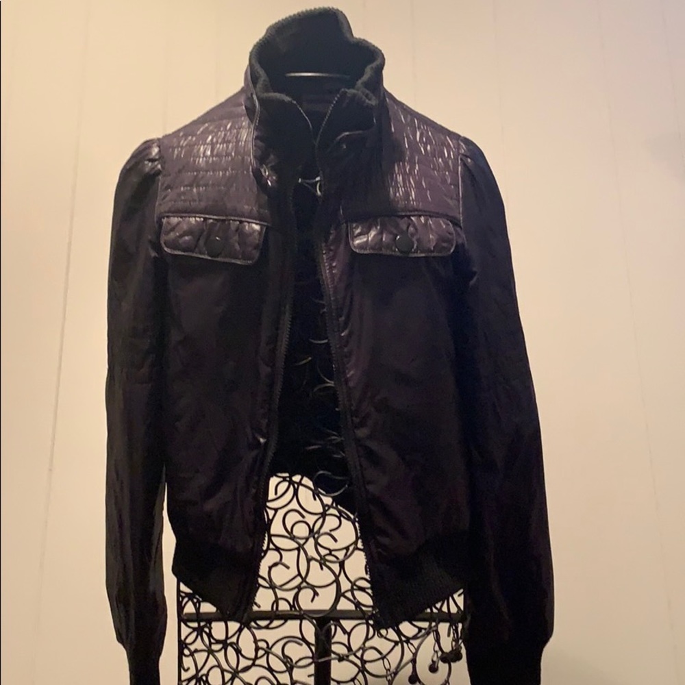 black weatherproof polyester jacket